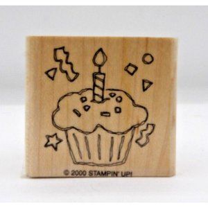 Stamp  Cupcake w Candle Image  Stampin' Up! ©2000  1¾" x 1¾" Cupcake  Candle